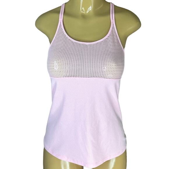 Lorna Jane Mesh Braided T-Back Tank Top Light Pink Size Medium - Picture 1 of 5